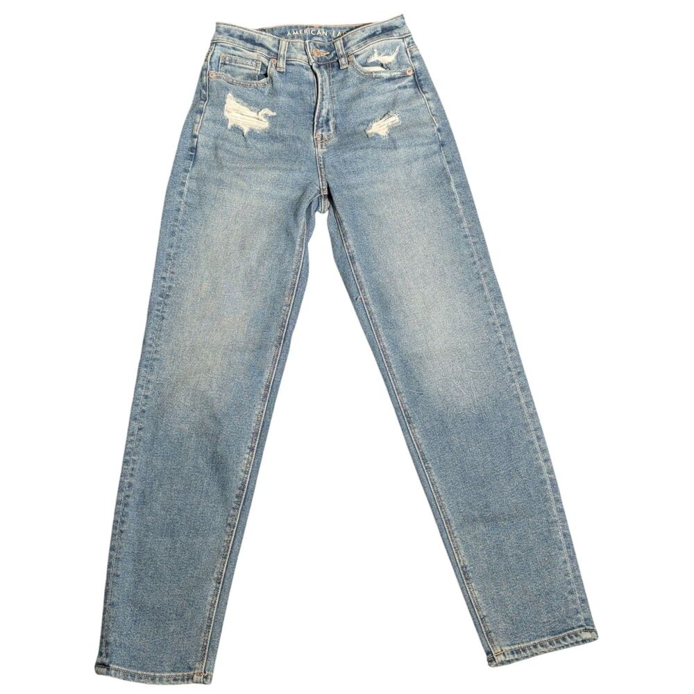 American Eagle Outfitters 00 Regular High Rise Straight Leg Distressed Jeans